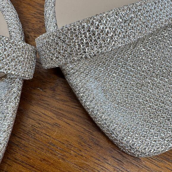 STUART WEITZMAN Nudistlucite Wedge Sandal NEW $350 Ankle Strap Silver Size 9B - Picture 6 of 10